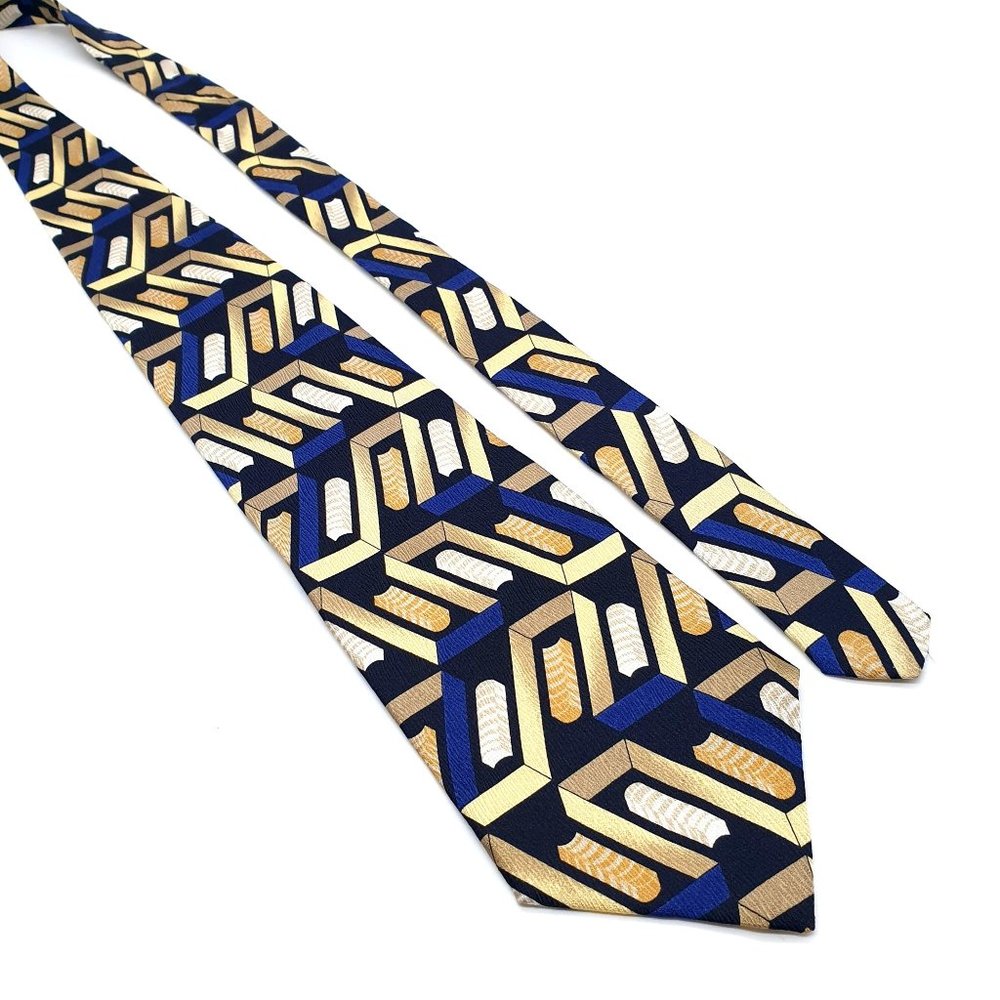 Feraud Louie Mens Necktie Accessory Office Work Casual Dad Gift Blue Gold